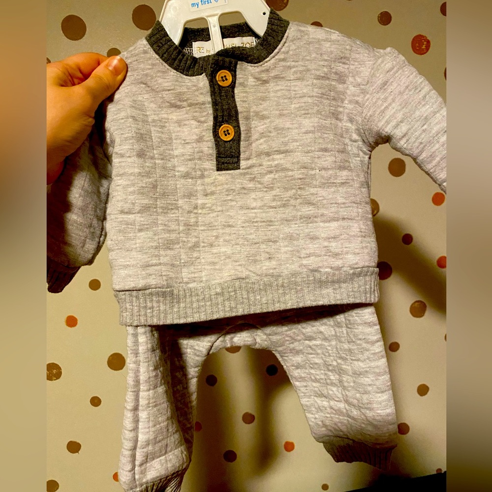 Two piece Rachel Zoe sweatsuit for baby